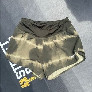 Nike Black and Tan Athletic Shorts with Dolphin Hem